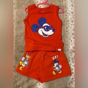 GAP Kids Orange Graphic Tank and Shorts Set